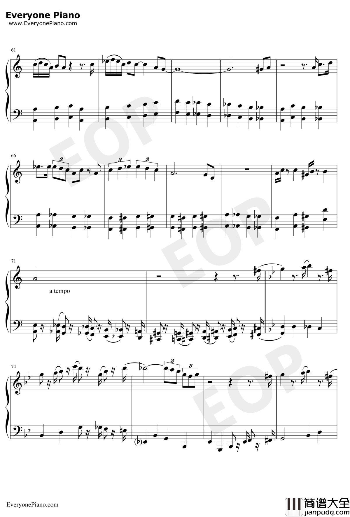 The_Pink_Panther_Theme钢琴谱_HenryMancini_粉红豹主题曲