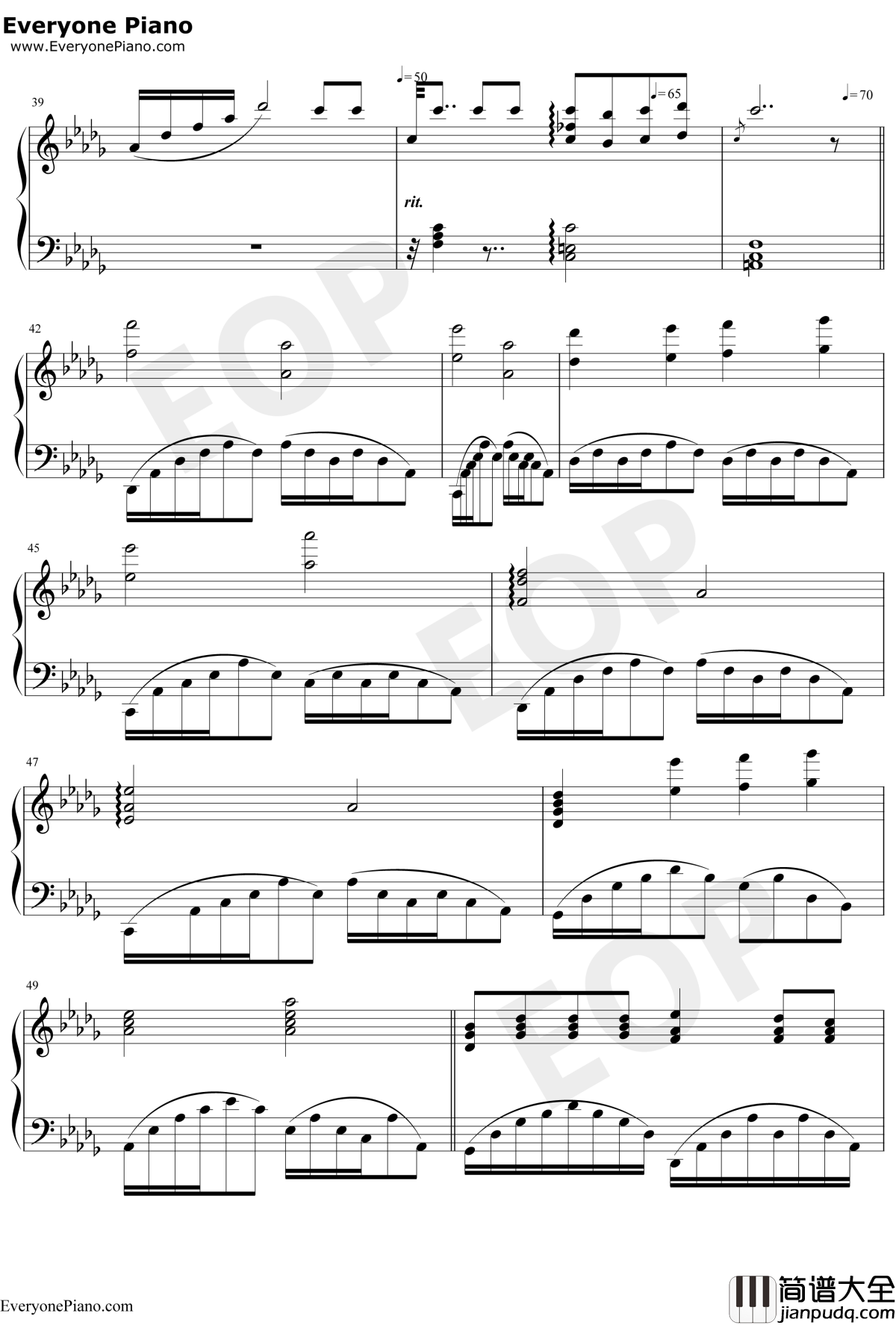 The_Music_of_the_Night钢琴谱_AndrewLloydWebber安德鲁·劳埃德·韦伯_歌剧魅影OST