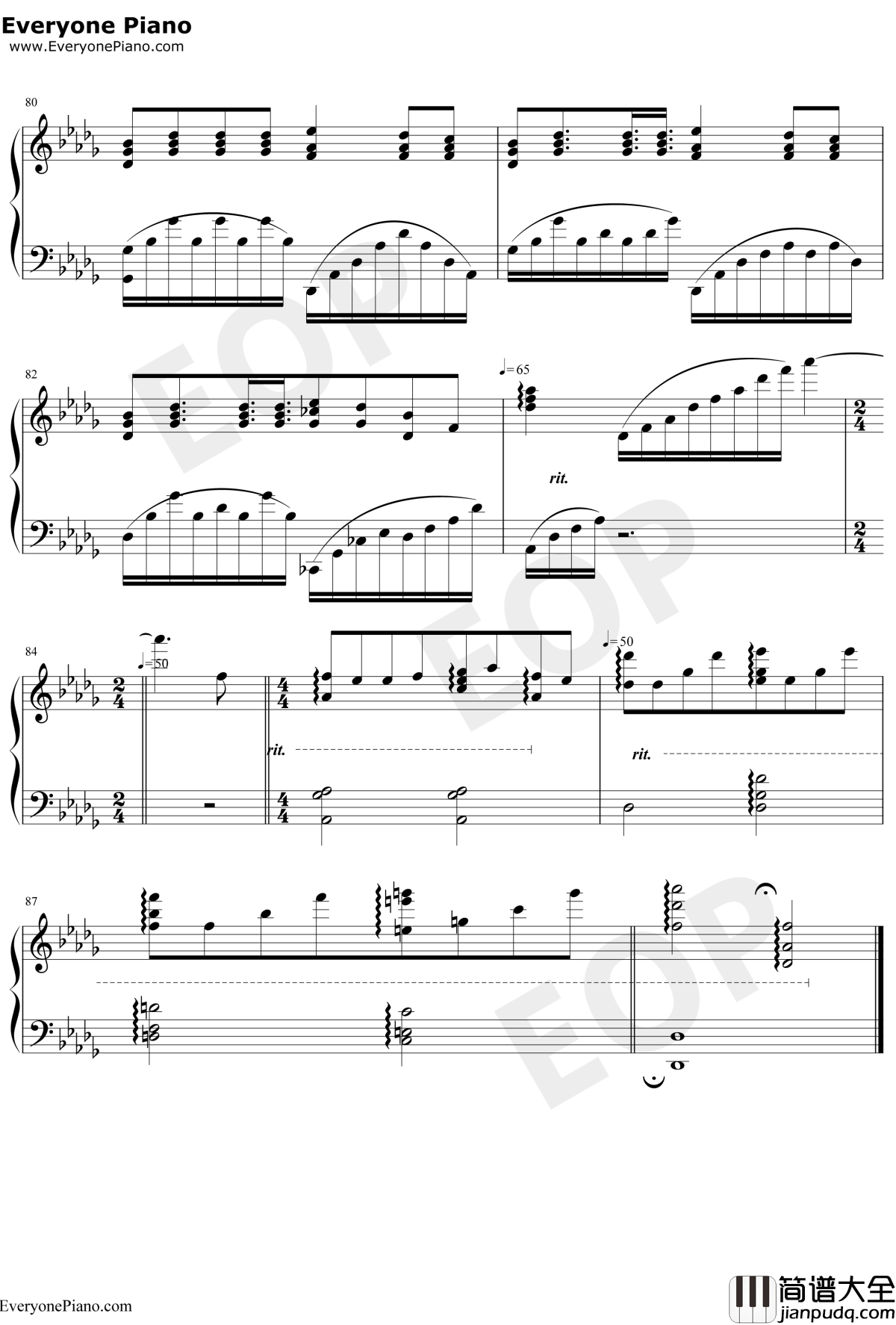 The_Music_of_the_Night钢琴谱_AndrewLloydWebber安德鲁·劳埃德·韦伯_歌剧魅影OST