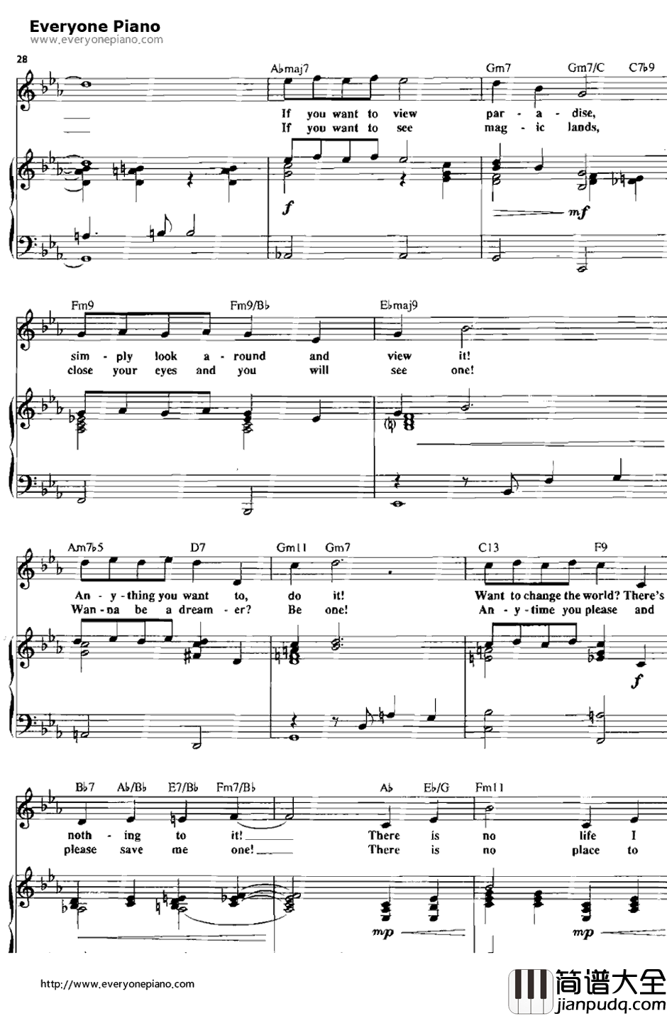 Pure_Imagination钢琴谱_LeslieBricusse　AnthonyNewley　_欢乐糖果屋OST