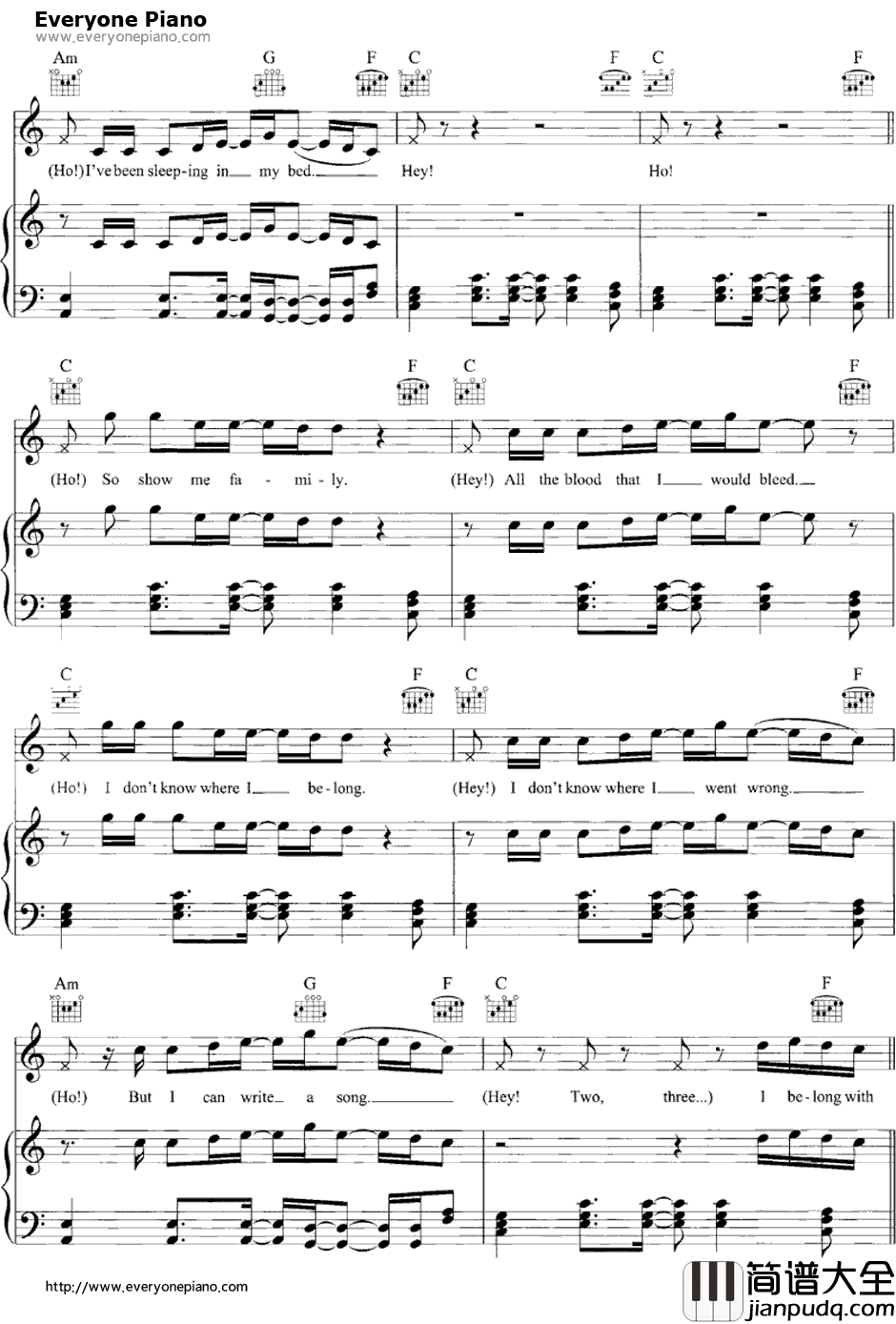 Ho_Hey钢琴谱_TheLumineers