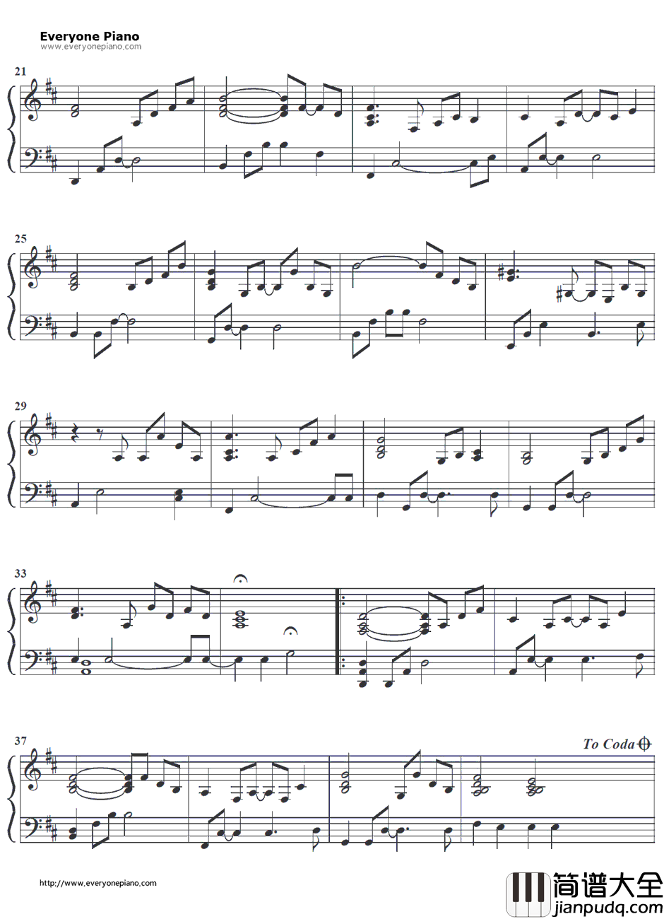 The_Luckiest钢琴谱_BenFolds