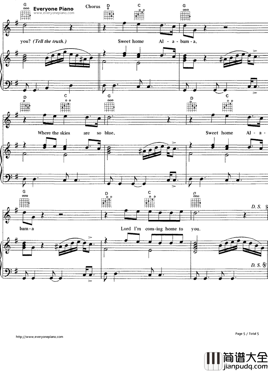 Sweet_Home_Alabama钢琴谱_LynyrdSkynyrd