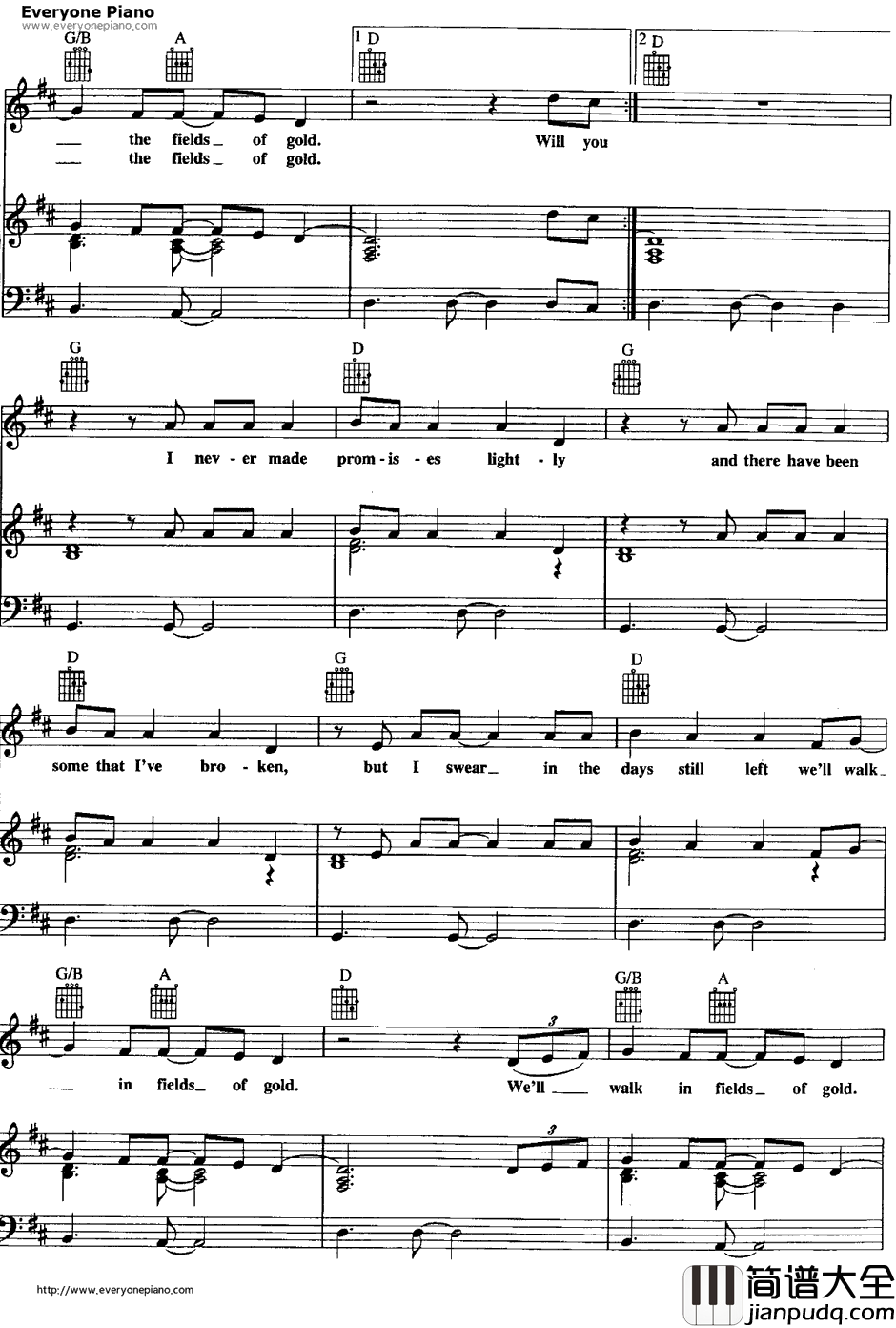 Fields_of_Gold钢琴谱_Sting