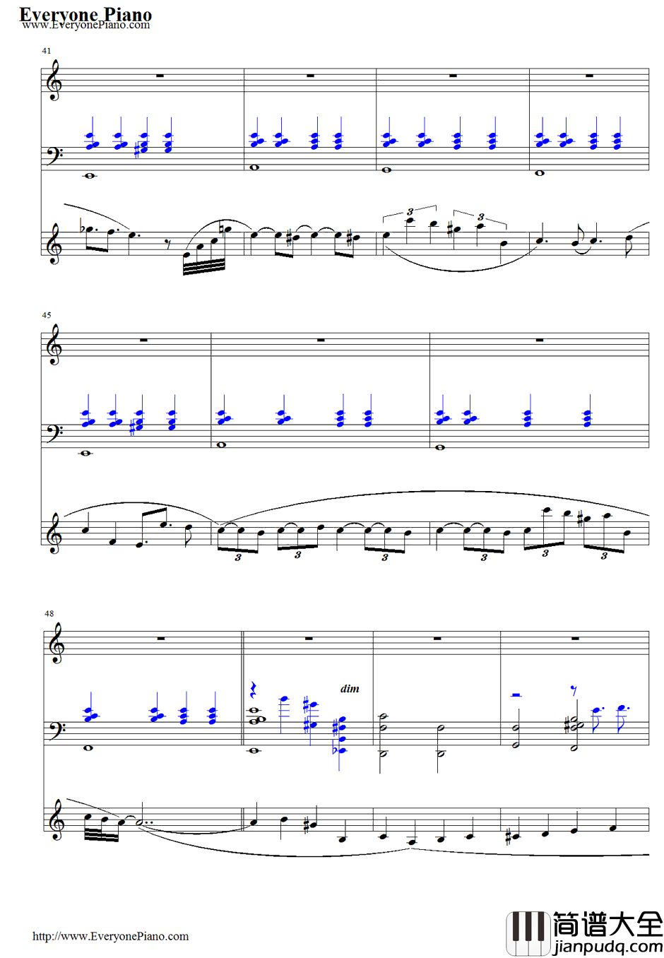 Never_Meant_to_Belong钢琴谱_鹭巣诗郎_死神插曲