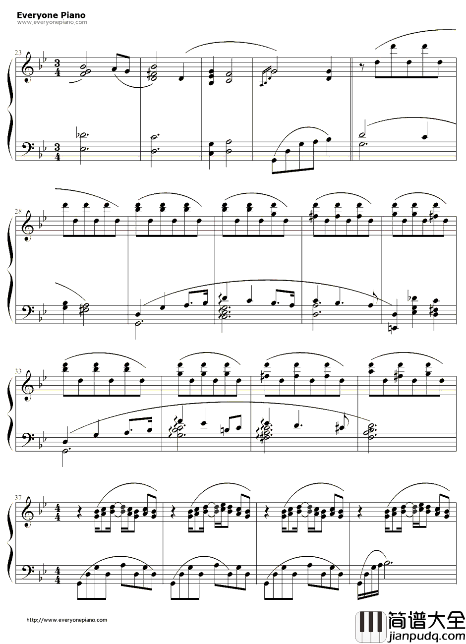 HANA钢琴谱_久石让 _BI