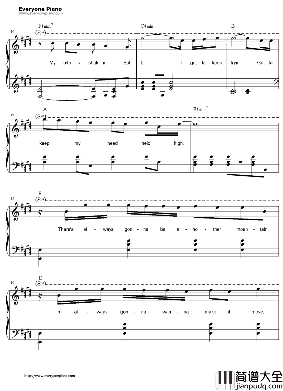 The_Climb钢琴谱_MileyCyrus_汉娜·蒙塔娜OST