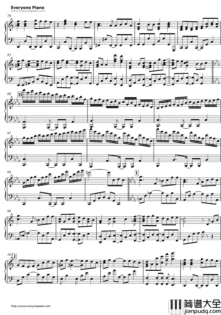 Beautiful_Days钢琴谱_岚_流星之绊主题曲