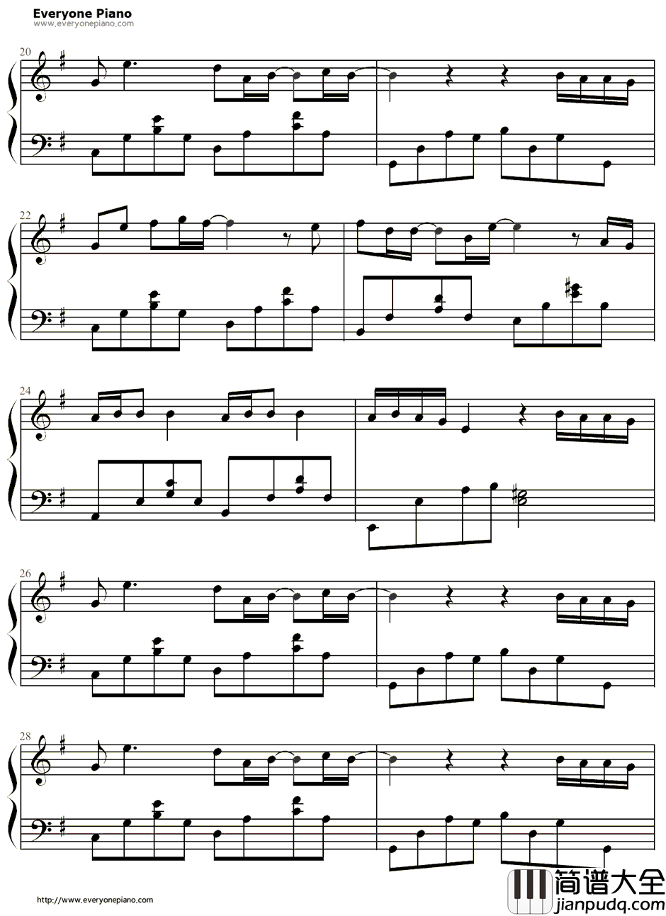 剑伤钢琴谱_李易峰_古剑奇谭插曲