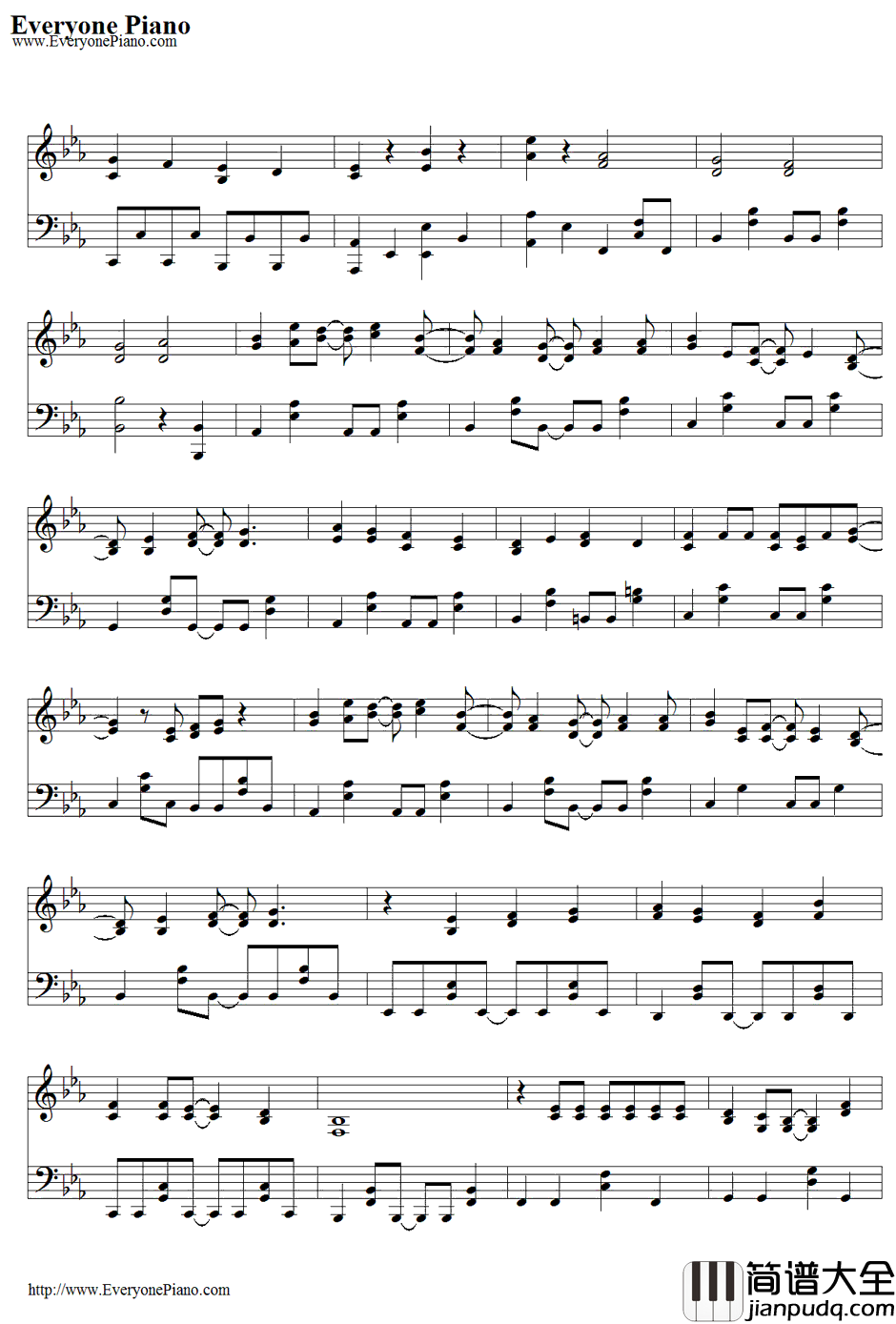 初めての恋が终わる时钢琴谱_初音ミク