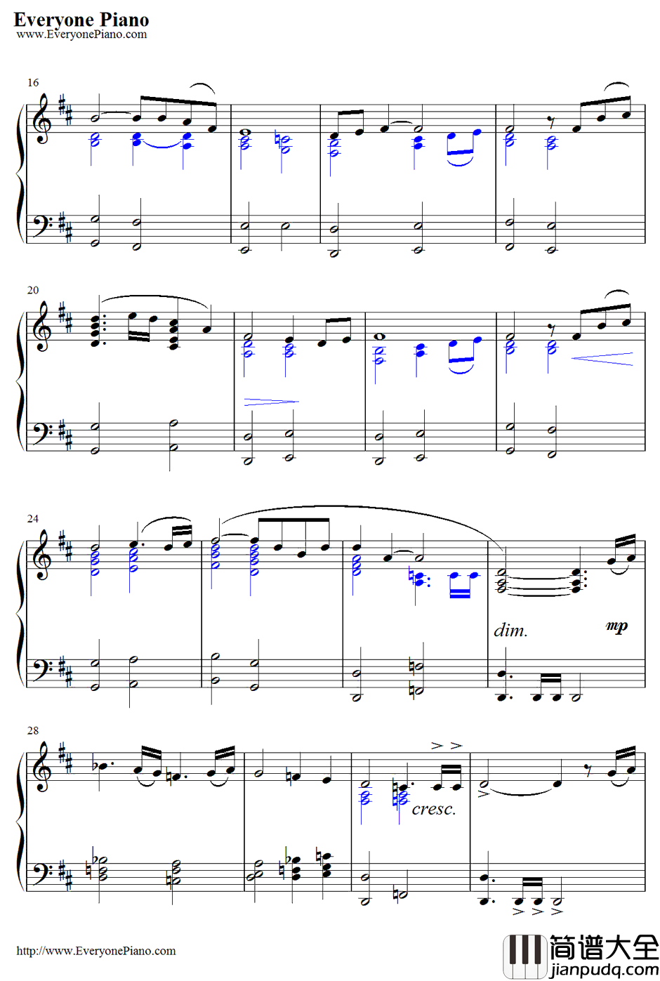 In_Dreams钢琴谱_HowardShore_指环王:护戒使者OST