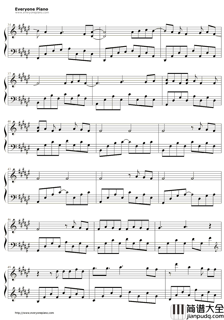 Oh_BabyI钢琴谱_MikeAngelo_泰剧浪漫满屋主题曲