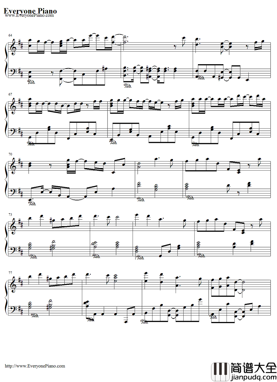 Heavenly_Days钢琴谱_新垣结衣_恋空OST