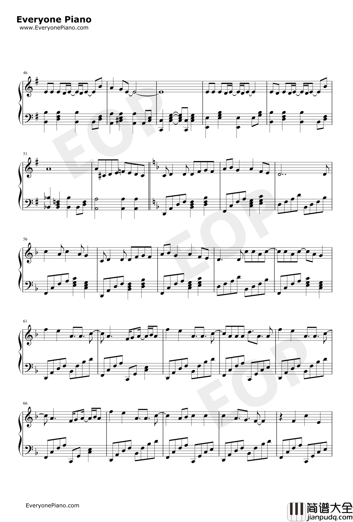 Beautiful_World钢琴谱_宇多田光_福音战士新剧场版:序主题曲