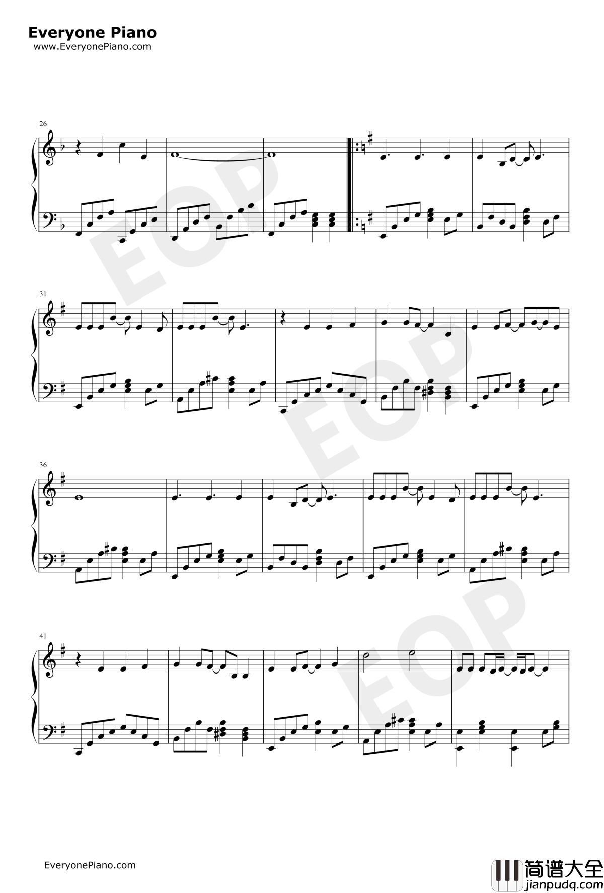 Beautiful_World钢琴谱_宇多田光_福音战士新剧场版:序主题曲