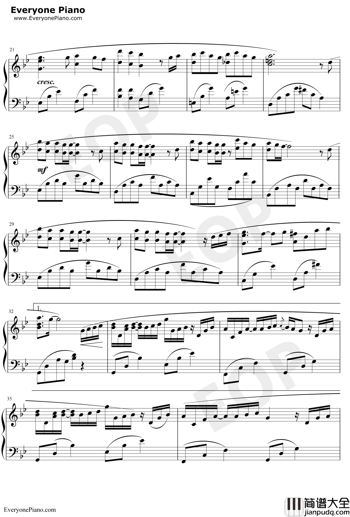 自分への手紙钢琴谱_西村由纪江陈奕迅_伤信