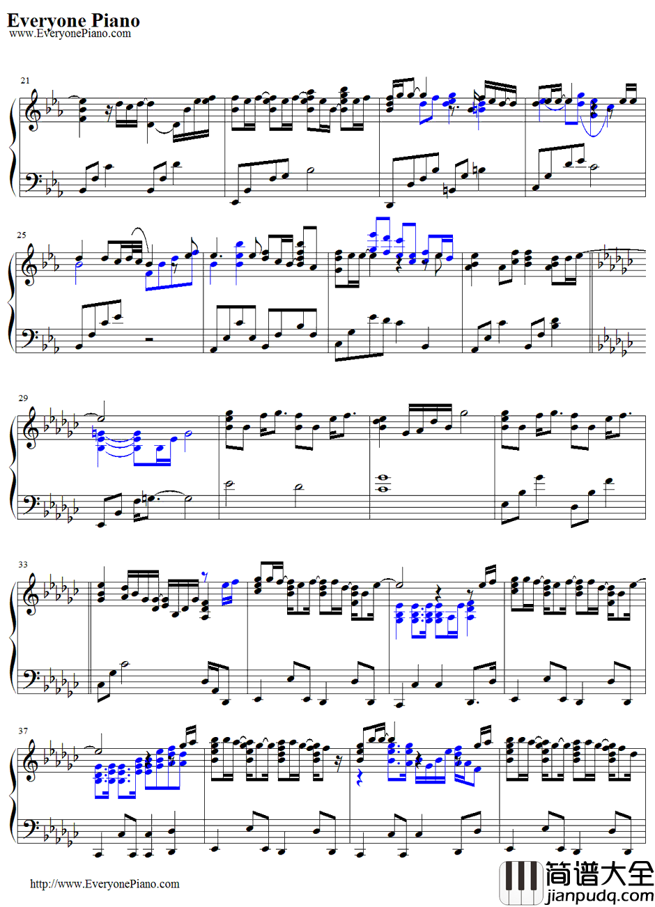 Heaven钢琴谱_滨崎步_忍主题曲