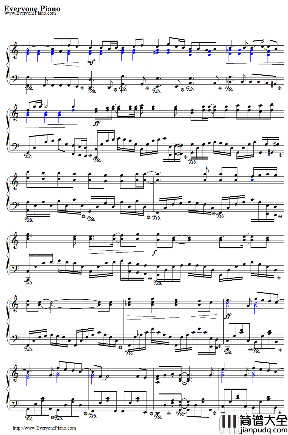 忘れ咲き钢琴谱_GARNETCROW_名侦探柯南ED