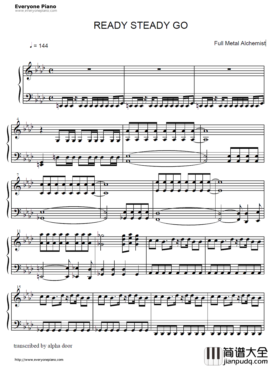 Ready_Steady_Go钢琴谱_彩虹乐队(L'Arc_en_Ciel)_钢之炼金术师OP2