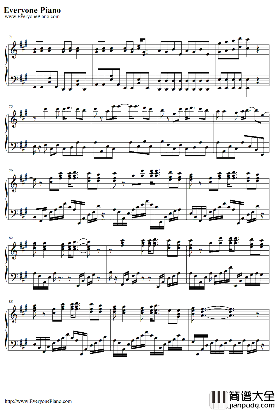 モノクロアクト钢琴谱_dorikofeat.初音ミク