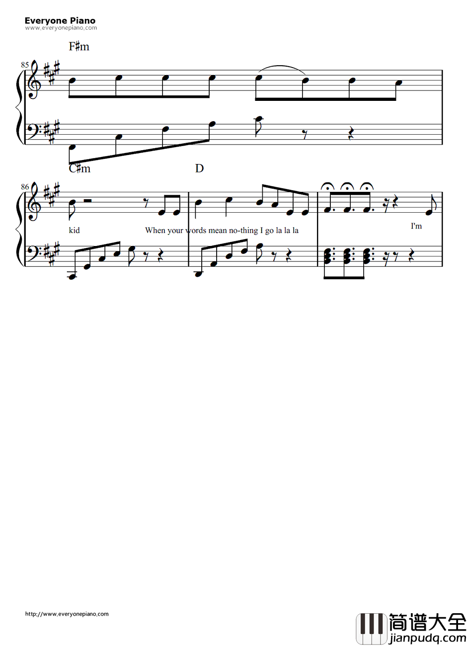 La_La_La钢琴谱_NaughtyBoyft.SamSmith