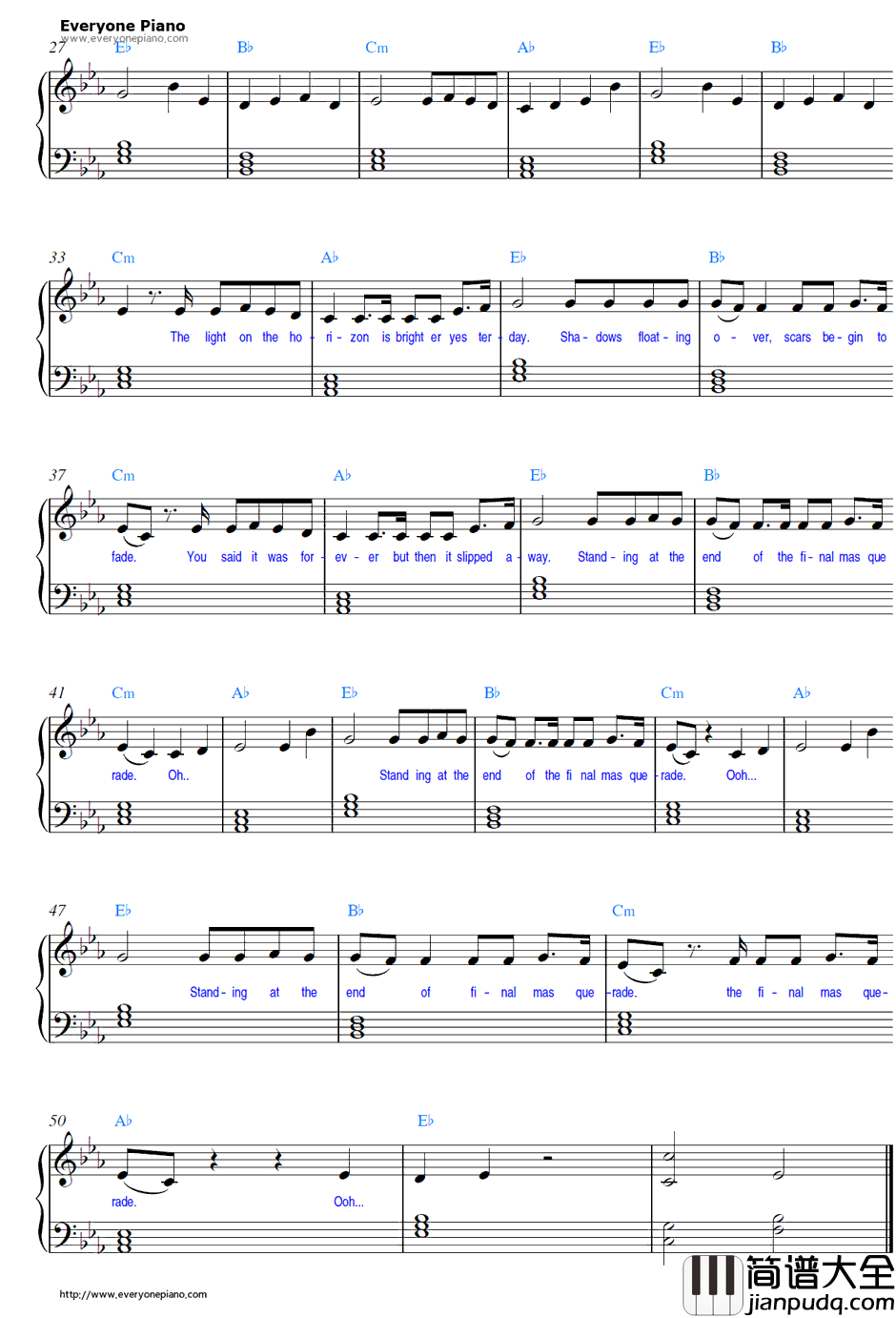 Final_Masquerade钢琴谱_LinkinPark