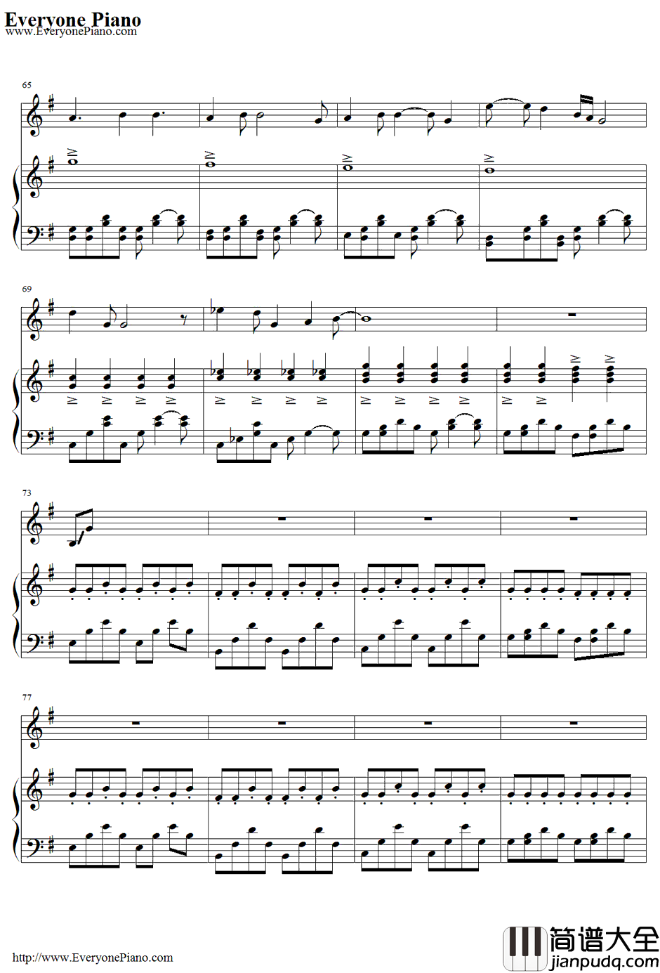 Wake_Me_Up_When_September_Ends钢琴谱_GreenDay(绿日乐队)