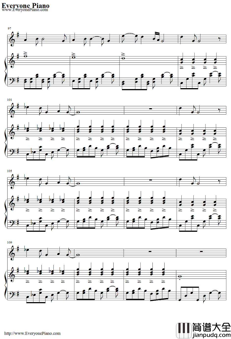 Wake_Me_Up_When_September_Ends钢琴谱_GreenDay(绿日乐队)