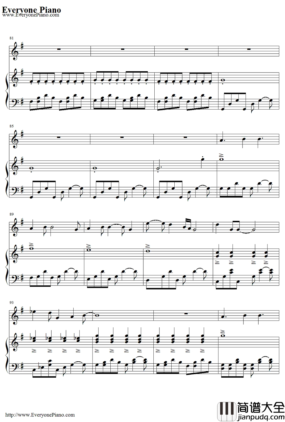 Wake_Me_Up_When_September_Ends钢琴谱_GreenDay(绿日乐队)