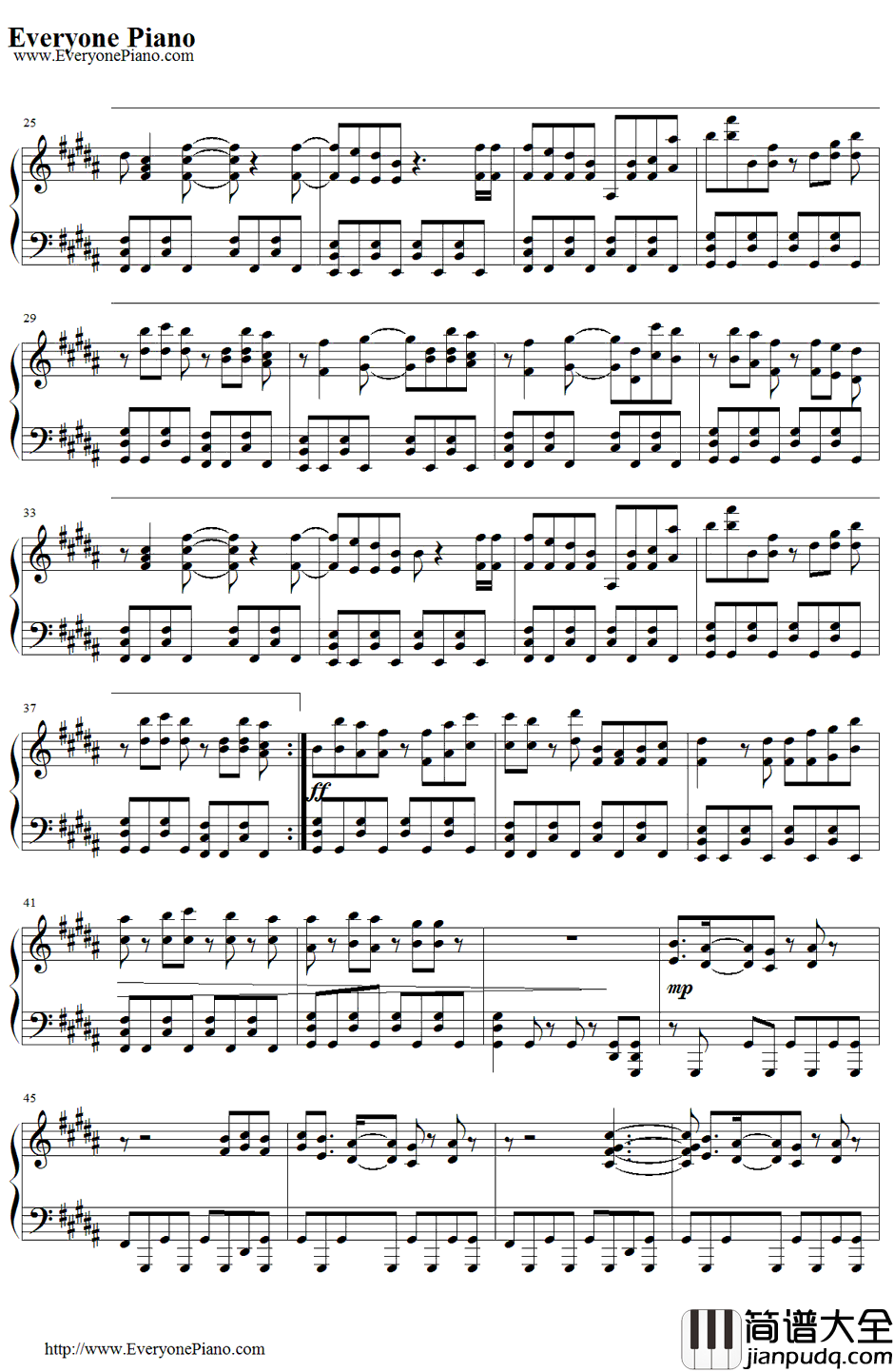 奈落之花钢琴谱_岛宫荣子_奈落の花_寒蝉鸣泣之时解OP