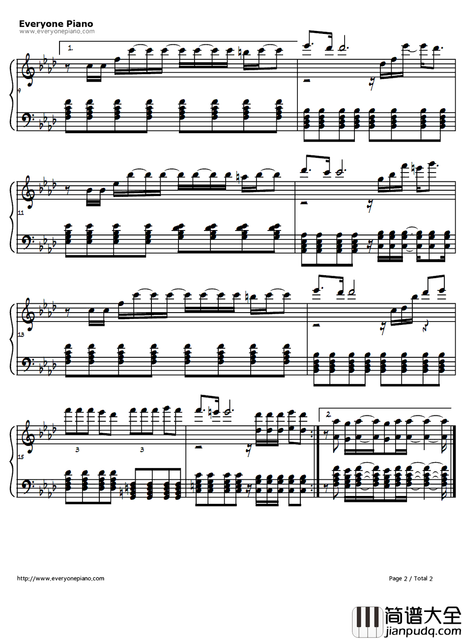 目覚め钢琴谱_若草恵_棋魂BGM