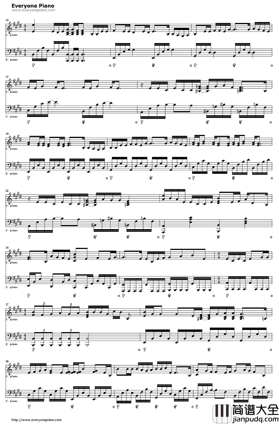 スターラブレイション钢琴谱_ケラケラ_最后的灰姑娘主题曲