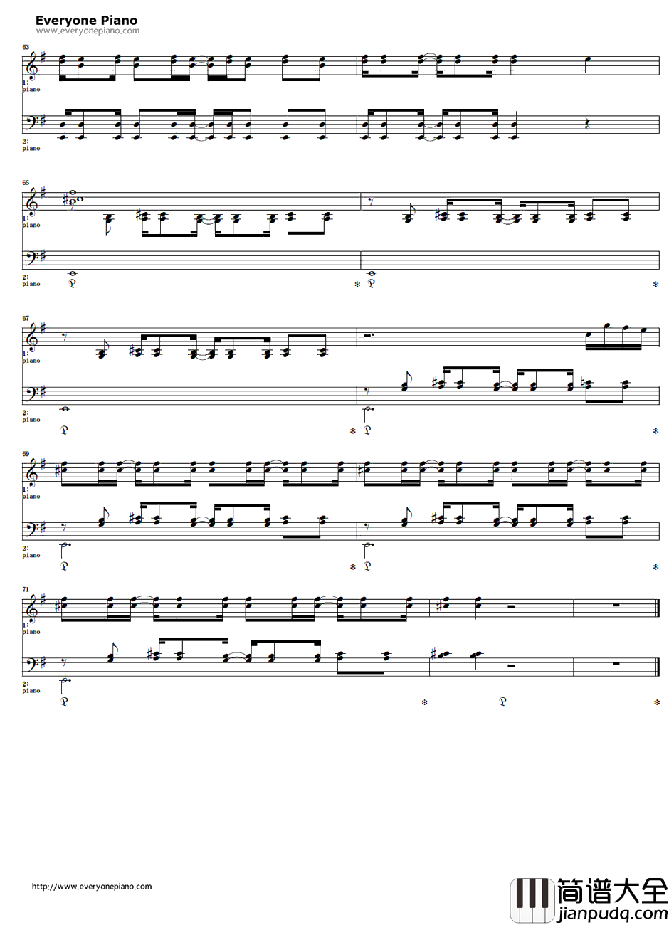 ボーナスステージ钢琴谱_镜音リンレン_オワタP