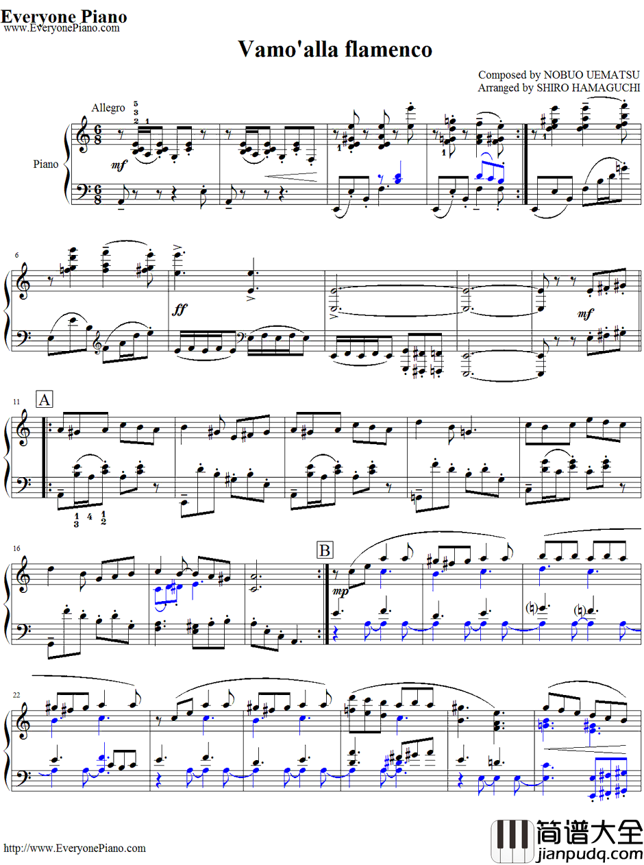 Vamo'_Alla_Flamenco钢琴谱_植松伸夫_最终幻想IXOST