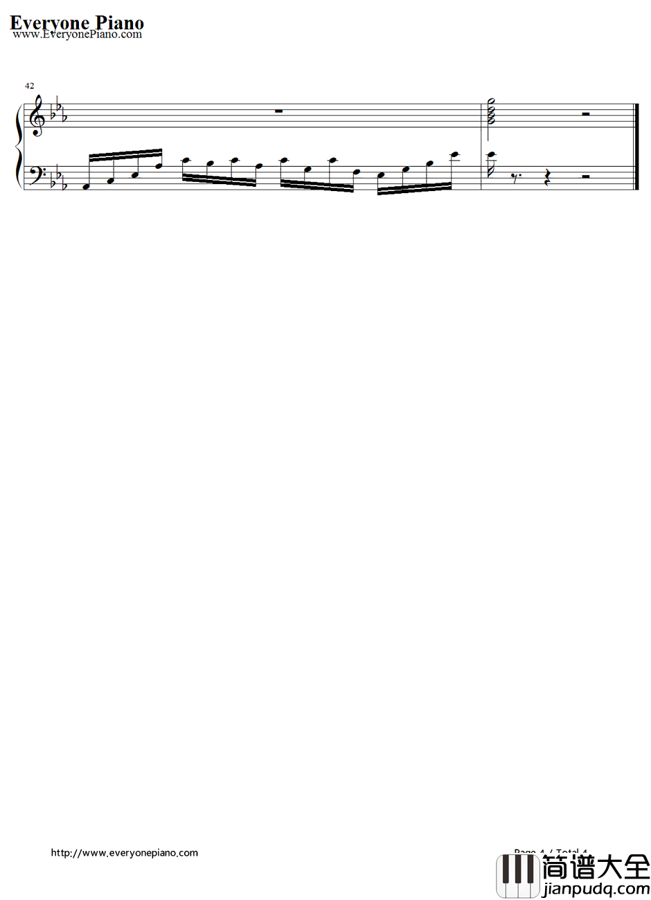 君=花钢琴谱_pigstar_纯情罗曼史OP