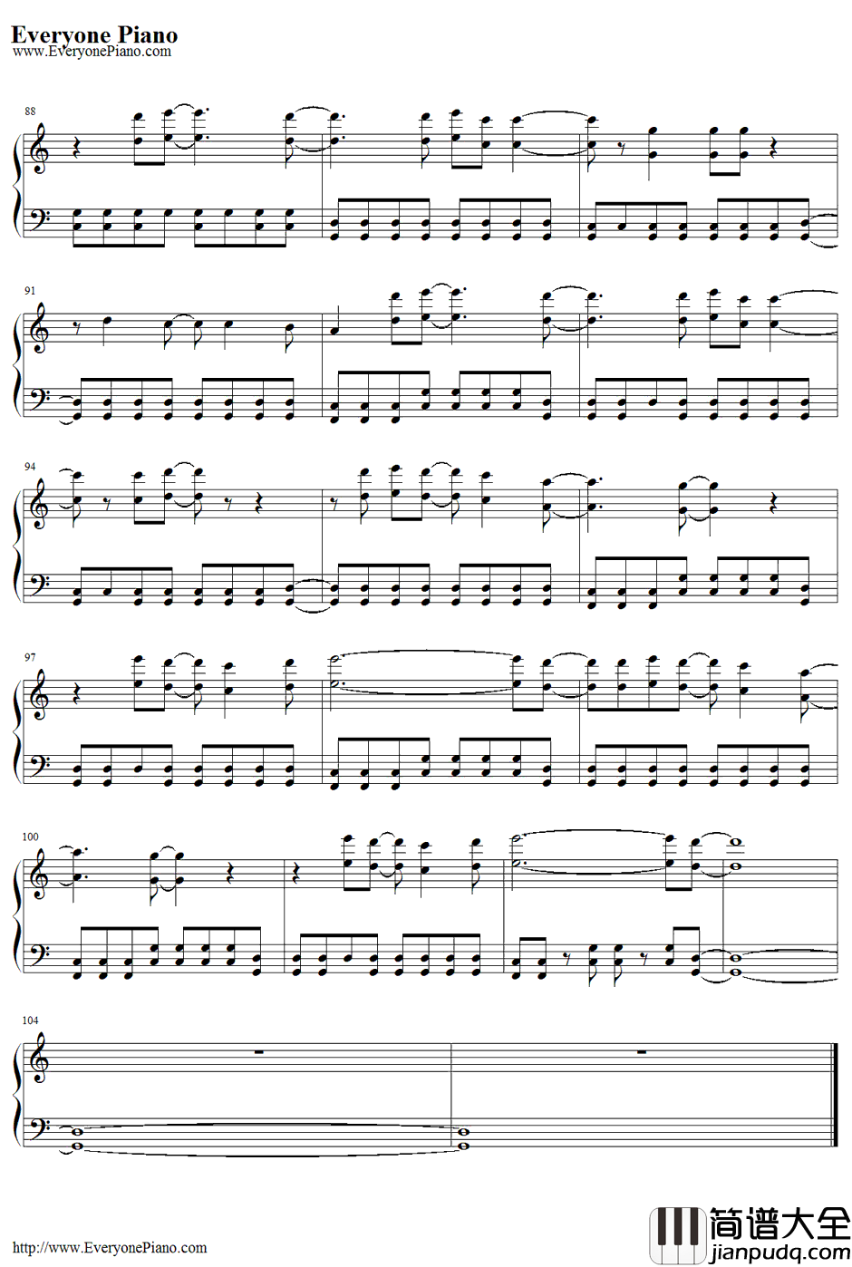 Dust钢琴谱_EliYoungBand