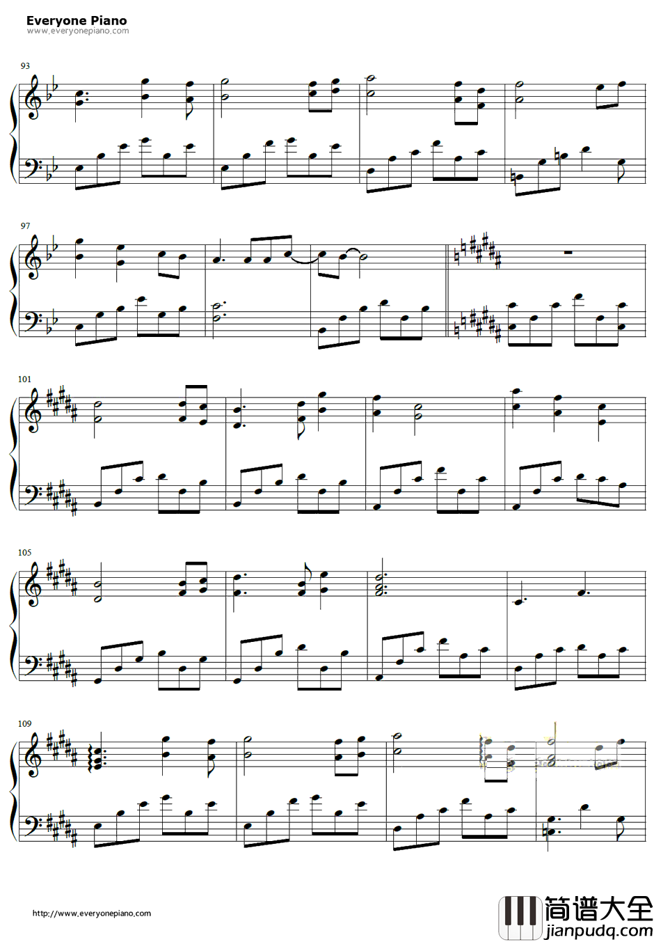 后会无期钢琴谱_G.E.M.邓紫棋_后会无期主题曲