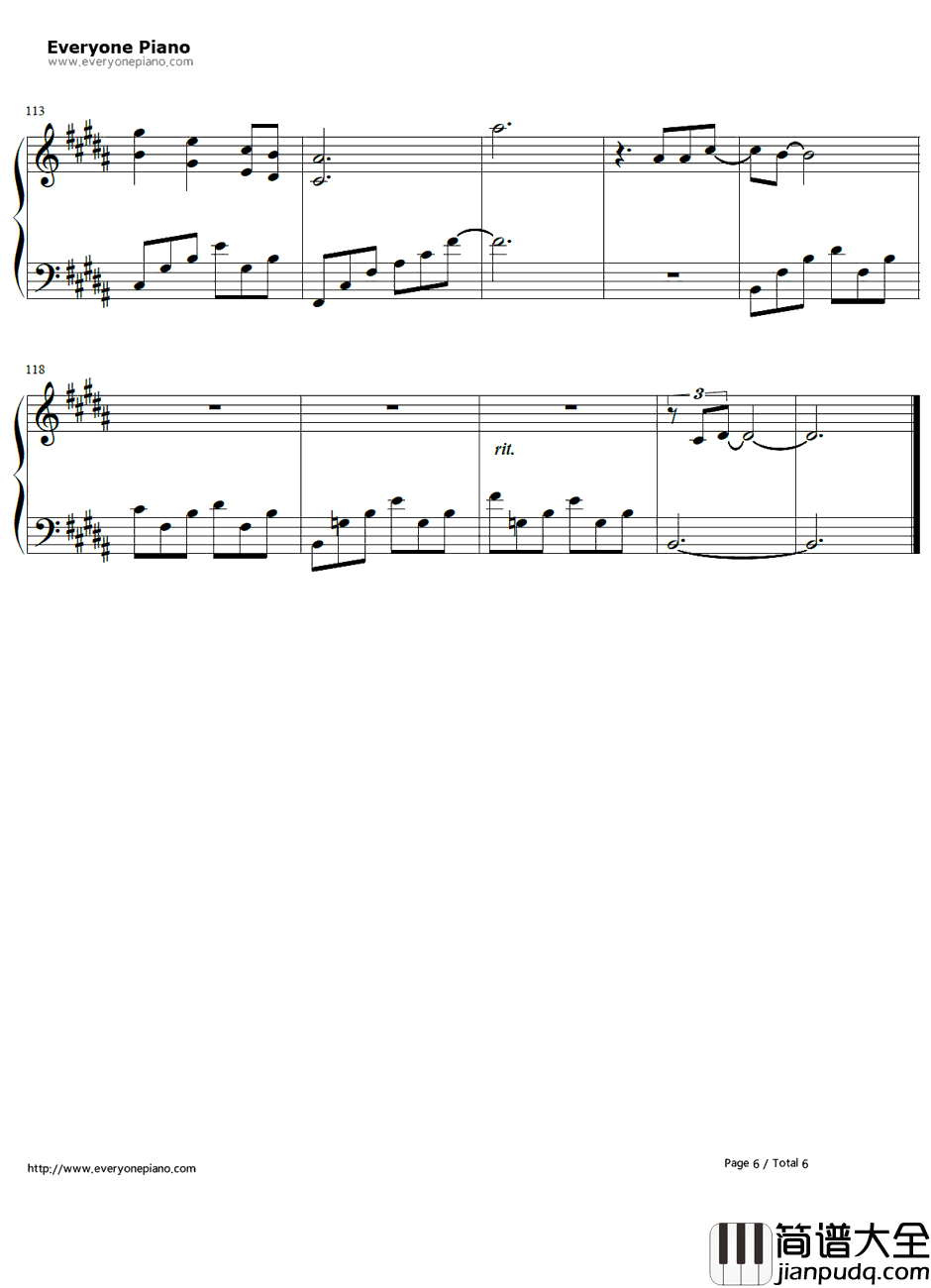 后会无期钢琴谱_G.E.M.邓紫棋_后会无期主题曲