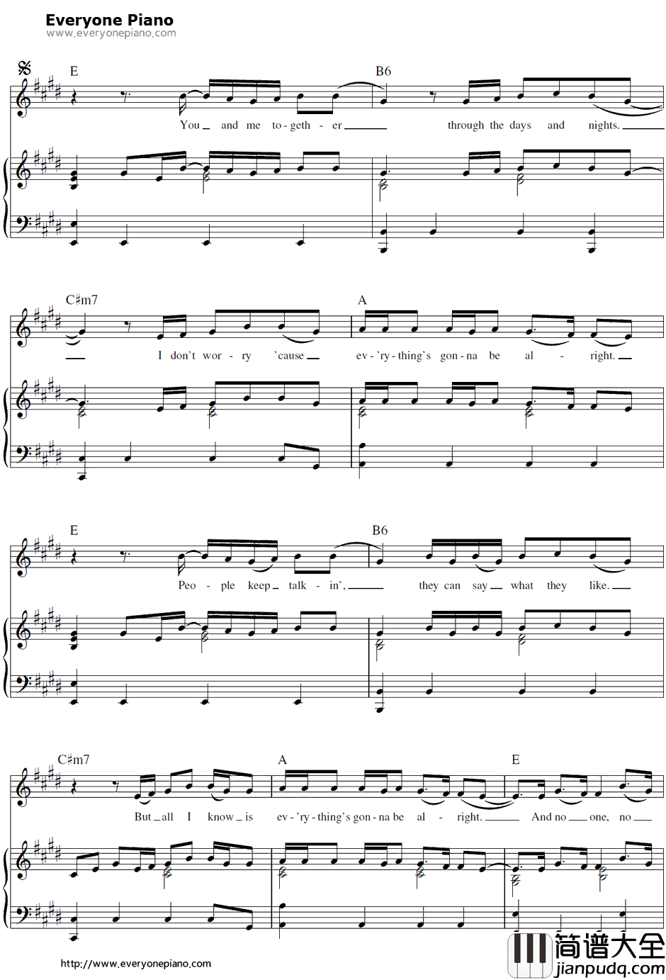 No_One钢琴谱_AliciaKeys