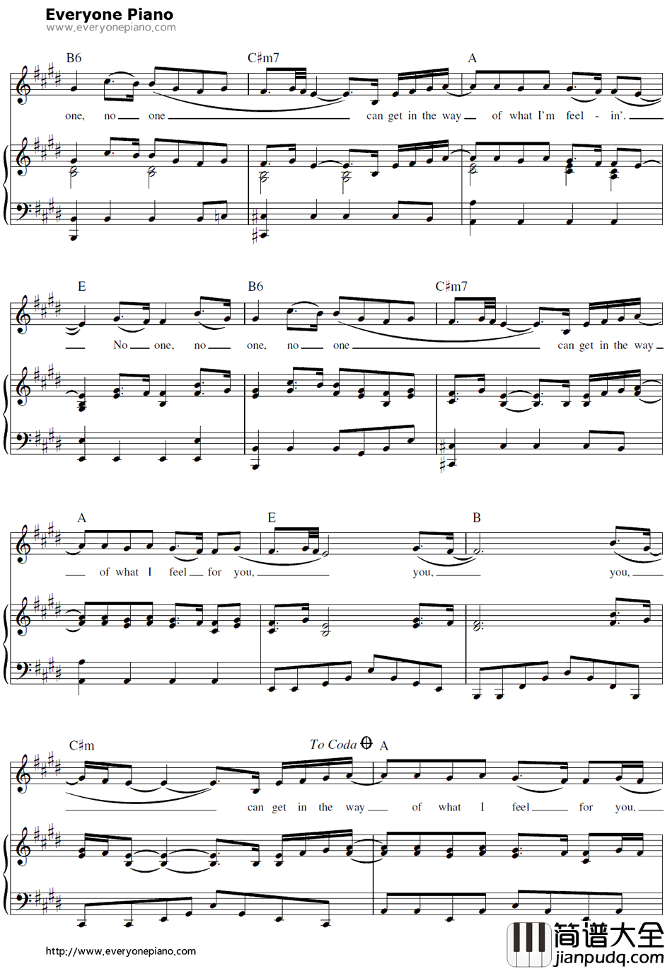 No_One钢琴谱_AliciaKeys