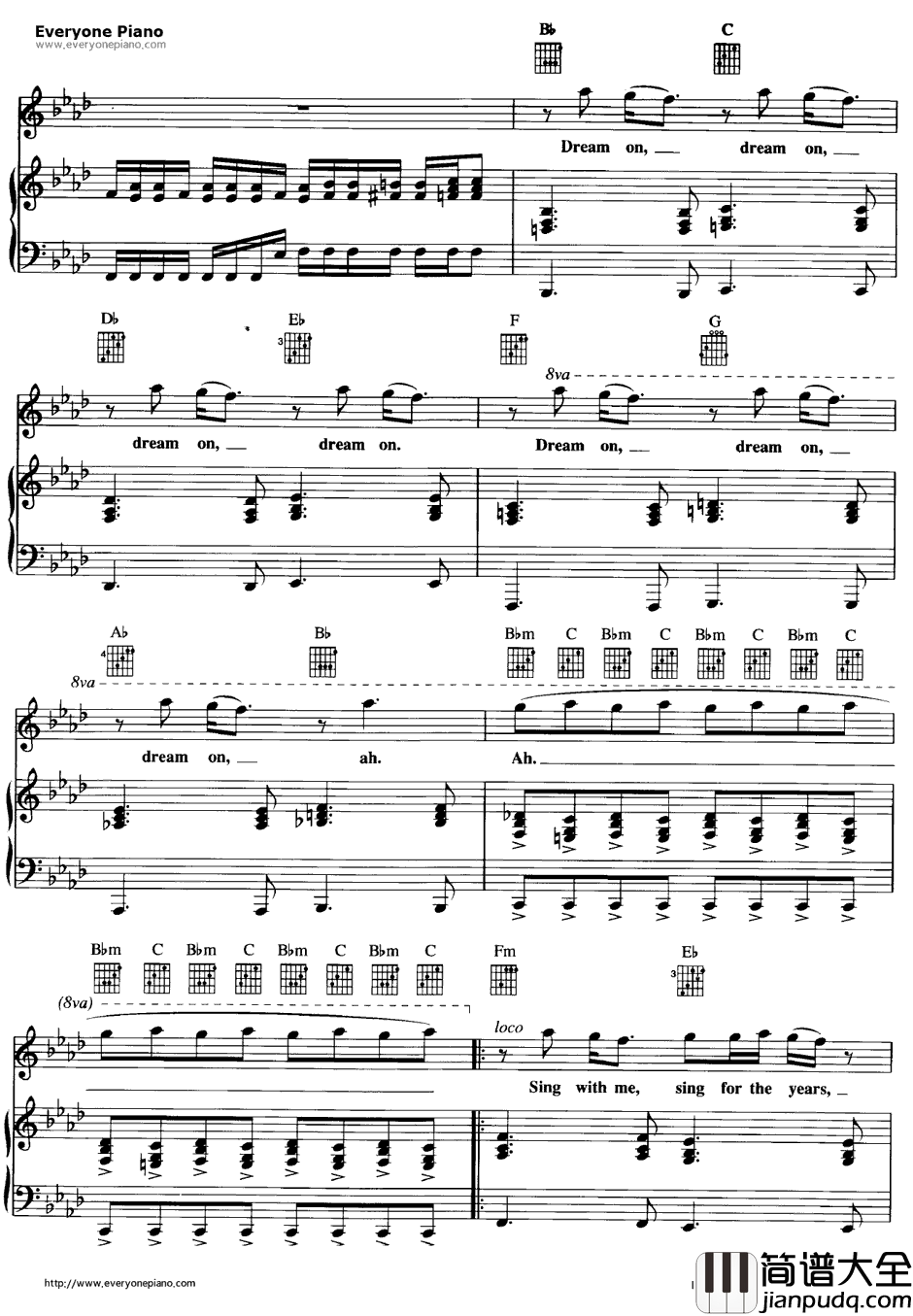 Dream_On钢琴谱_Aerosmith