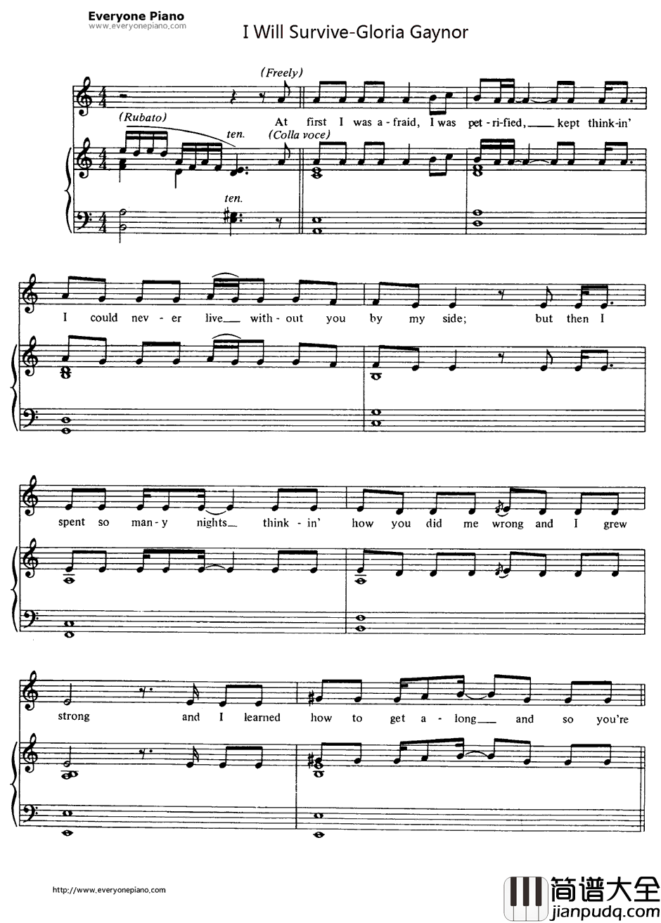 I_Will_Survive钢琴谱_GloriaGaynor