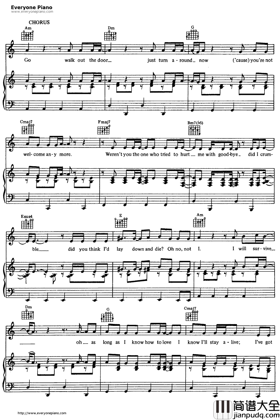 I_Will_Survive钢琴谱_GloriaGaynor