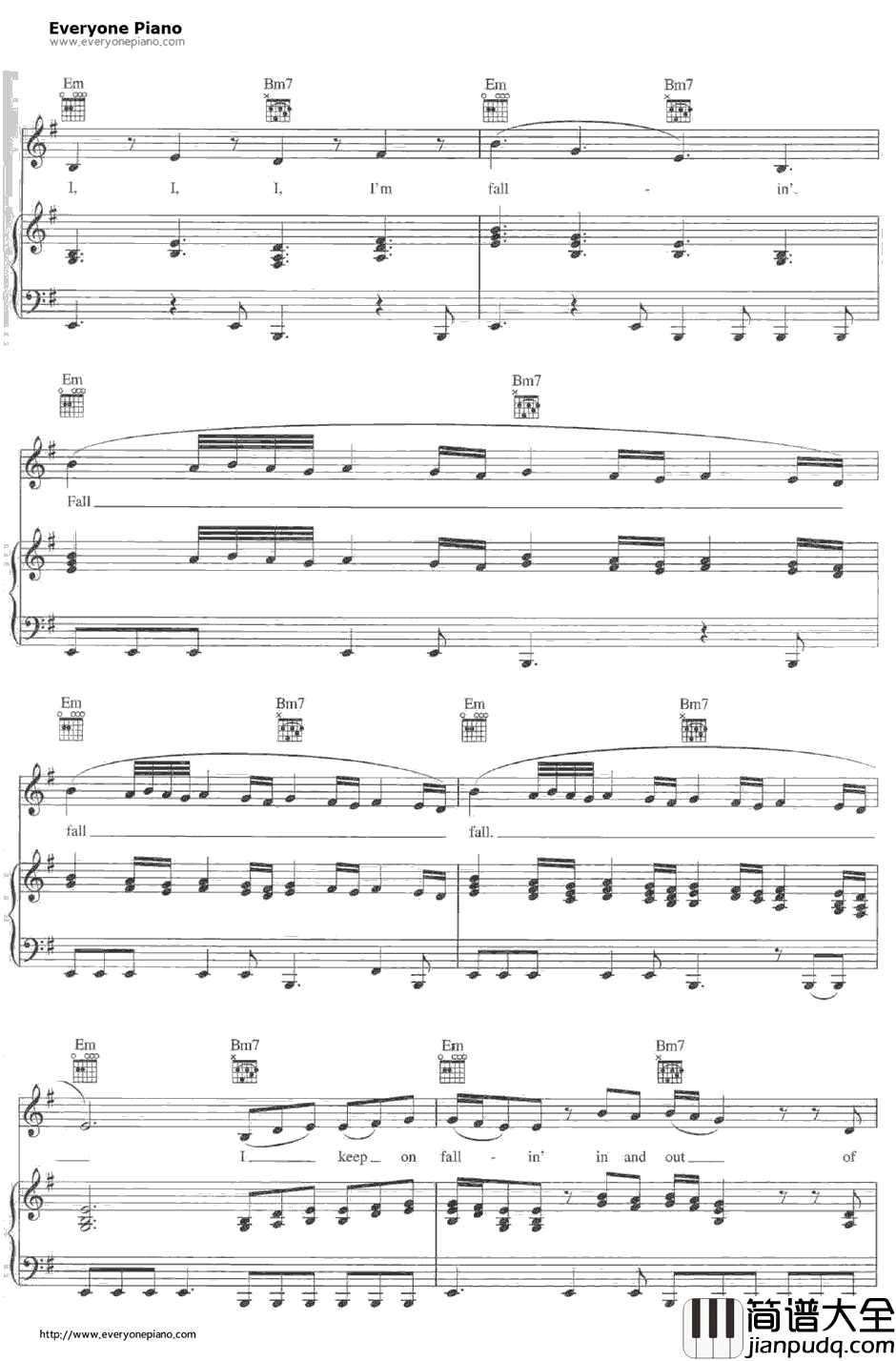 Fallin'钢琴谱_AliciaKeys