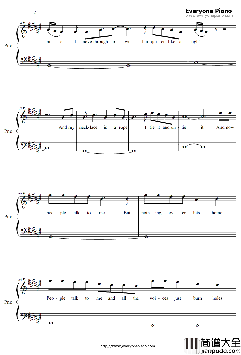 Yellow_Flicker_Beat钢琴谱_Lorde_饥饿游戏3:嘲笑鸟(上)主题曲