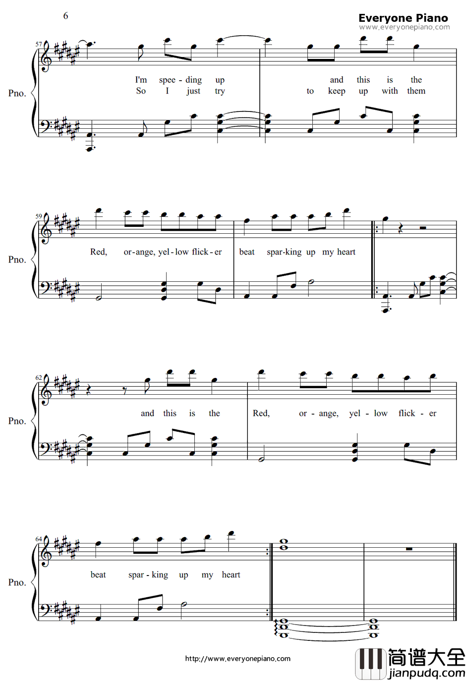 Yellow_Flicker_Beat钢琴谱_Lorde_饥饿游戏3:嘲笑鸟(上)主题曲