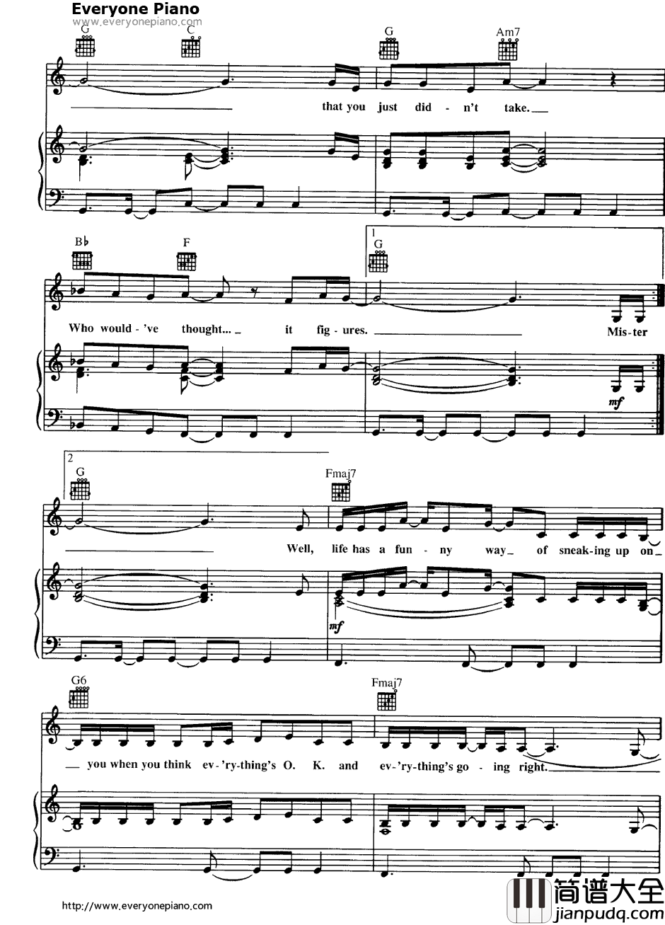 Ironic钢琴谱_AlanisMorissette