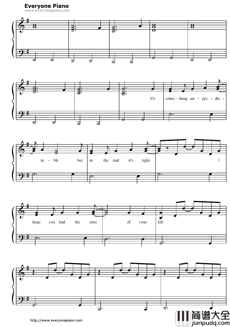 Good_Riddance(Time_of_Your_Life)钢琴谱_Green_Day绿日乐队