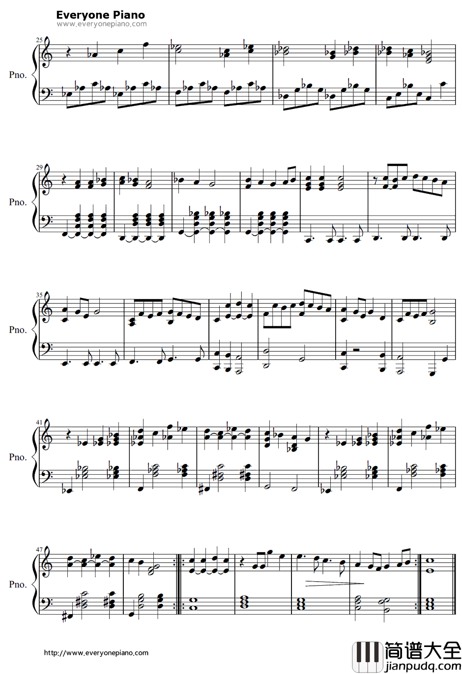 Up_town_Girl钢琴谱_BillyJoel