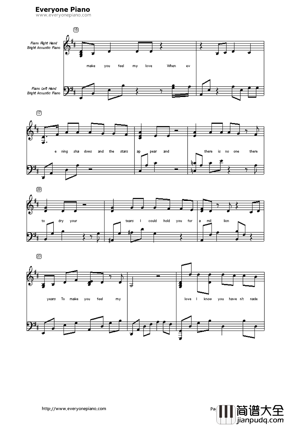 To_Make_You_Feel_My_Love钢琴谱_GarthBrooks